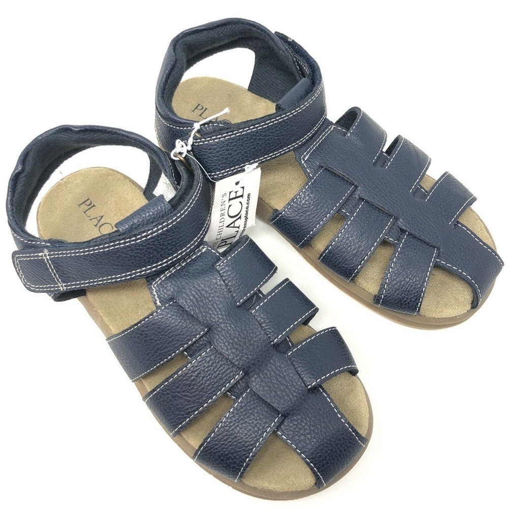 Children's Place Boys size 5 Navy Blue Adjustable Strap Fisherman Sandals NWT